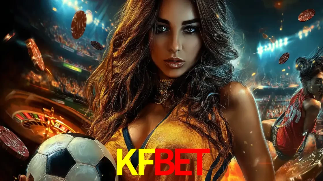 Mulher segurando uma bola de futebol em uma montagem que mistura a paixão esportiva com a emoção da roleta de cassino, tudo disponível na plataforma KFBET.